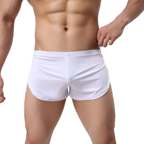 OCEAN-STORE Men Solid Color Underwear Boxer Briefs Shorts Bulge Pouch Underpants 